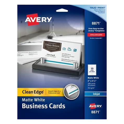 Avery Clean Edge Business Cards, Matte, 2" x 3-1/2", 200 Cards (8871) - Walmart.com - Walmart.com