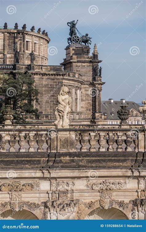 Sculptures in Zwinger and Semperoper. Baroque Architecture Sightseeing in Germany. World ...