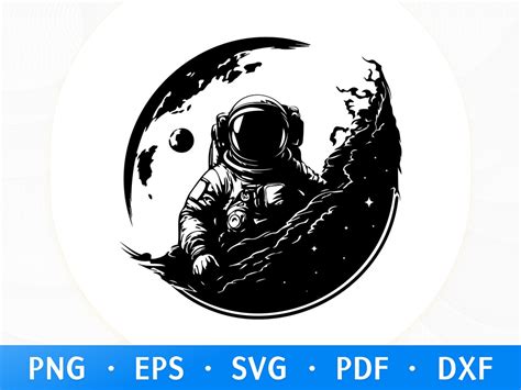 Astronaut in Space SVG, Astronaut SVG, Astronaut Print, Astronaut Silhouette, Space Clipart ...