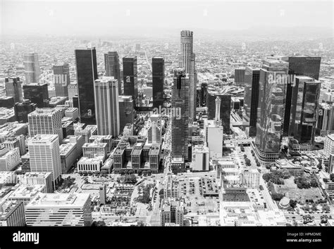 Los Angeles Skyline At Night Black And White