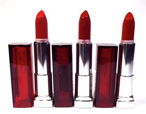 Maybelline Color Sensational Red Lipsticks Review + Swatches