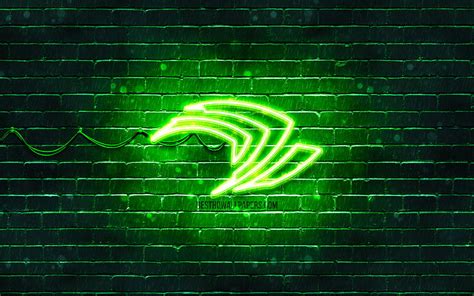 Nvidia green logo green brickwall, Nvidia logo, brands, Nvidia neon logo, Nvidia, HD wallpaper ...