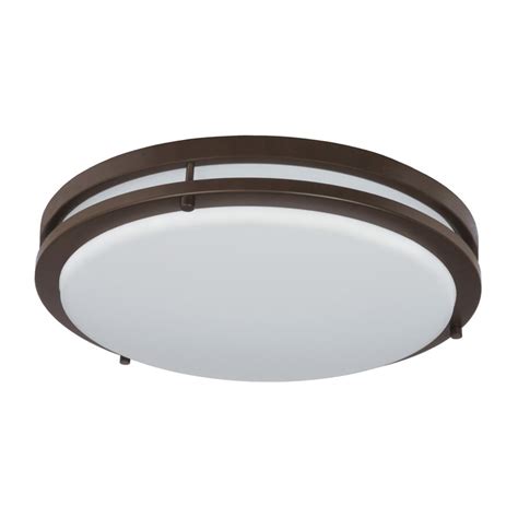 Good Earth Lighting Jordan 14-in Bronze Transitional LED Flush Mount ...