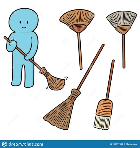 Vector set of broom stock illustration. Illustration of drawing - 132817802 Brooms, Inktober ...