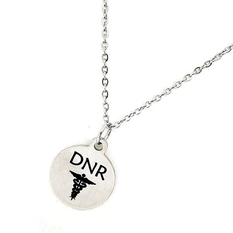 DNR Pendant Necklace, DNR Medical ID, Medical Condition, Medical ...