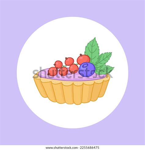 Illustration Custard Tart Berries On Top Stock Vector (Royalty Free ...