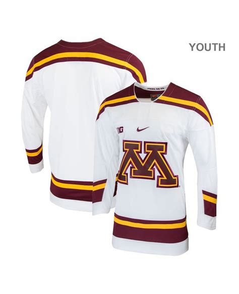 Youth Nike Minnesota Golden Gophers White Hockey Jersey