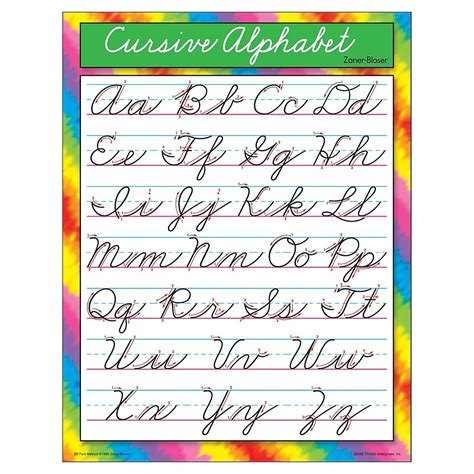 Printable Cursive Alphabet Chart