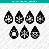 Snowflake Earring SVG Vector Silhouette Cameo Cricut Laser Cut File Dxf ...