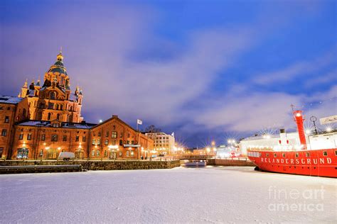 Helsinki by night Photograph by Delphimages Photo Creations