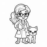 Veterinarian Coloring Page For Kids  Free Printable Pages sketch template