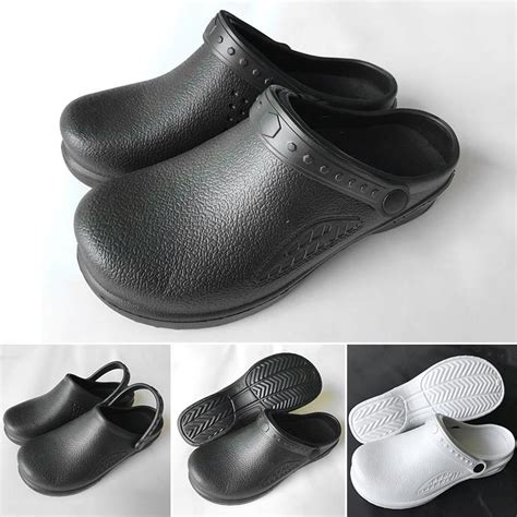 Chef Shoes Women Men Cook Clogs Safety Antislip Kitchen Shoes Sandals Black | Shopee Singapore