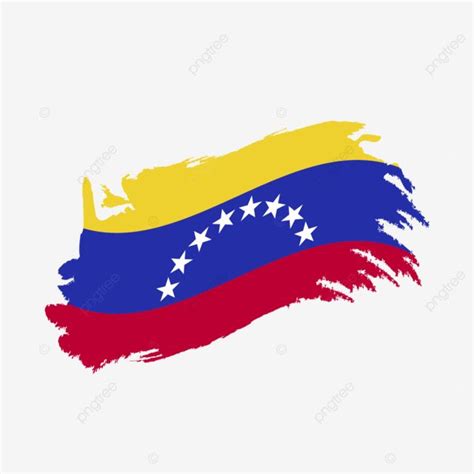 Bandera de Venezuela con Imágenes Prediseñadas de Trazo de Pincel Ondeando