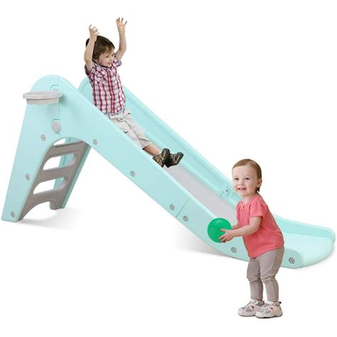 LAZY BUDDY Freestanding Kid Slide, Baby Play Climber Slide Set with ...