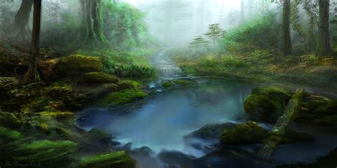 Pin by Ярослав Андреев on Art | Fantasy landscape, Pond, Fantasy places