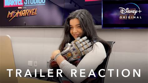 Iman Vellani reacts to the Ms. Marvel trailer! | Disney+ - YouTube