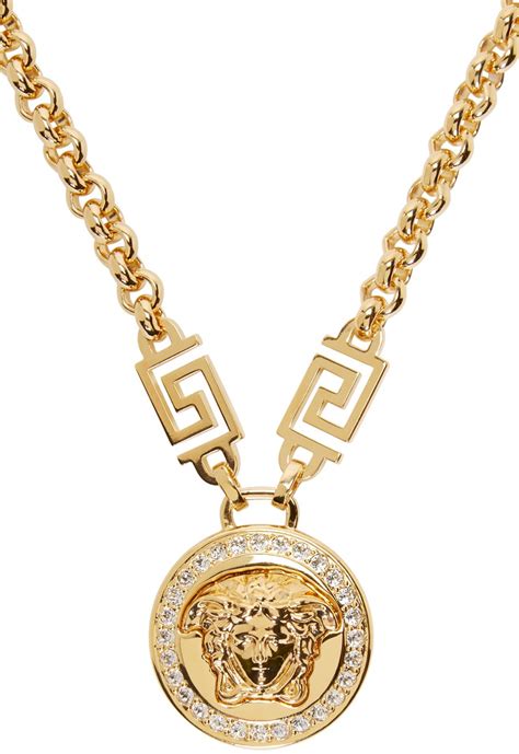 Versace Gold Medusa Medallion Necklace in Gold | Lyst