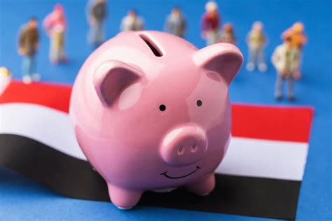Premium Photo | Piggy bank flag and plastic toys the concept of the income of the egyptian ...