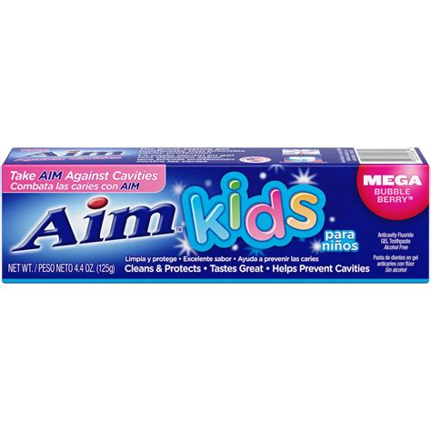 Aim Kids Gel Fluoride Toothpaste, Mega Bubble Berry - Ingredients - Protection - Сomposition