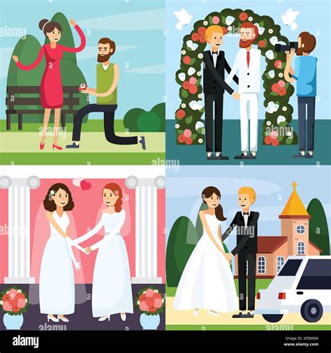 Four types of marriage Stock Vector Images - Alamy