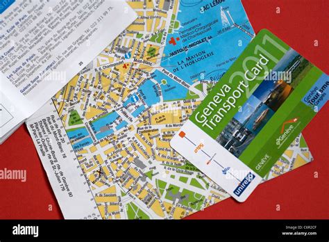 Geneva Transport Card and street map Stock Photo - Alamy