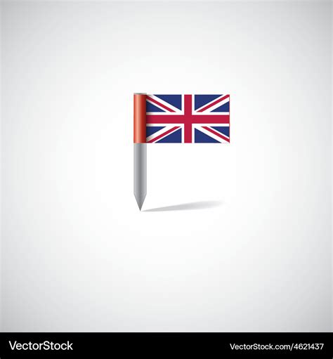 Uk flag pin Royalty Free Vector Image - VectorStock