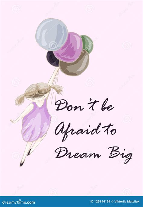 Dream big flying girl stock vector. Illustration of violet - 125144191