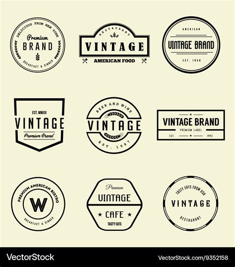 Vintage logo templates Royalty Free Vector Image