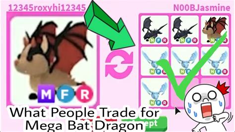 What People Trade For Limited Mega Neon Bat Dragon In Adopt Me - YouTube