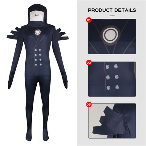 Skibidi Toilet Costume Titan TV Man Cosplay Outfit TV Man Jumpsuit Hel – Sun Baby