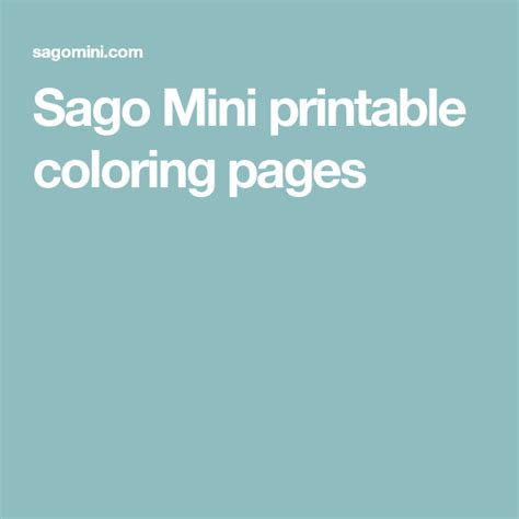 Sago Mini printable coloring pages | Educational activities for kids ...