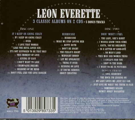 Leon Everette CD: If I Keep On Going Crazy - Hurricane - Doin' What I Feel (2-CD) - Bear Family ...