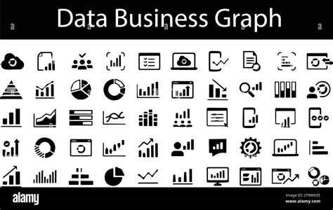 Data analysis line icon vector set. Profit graph. Data science symbol. Data business Graph ...