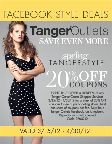 Tanger Outlet | 20% Off Coupons! - Kroger Krazy