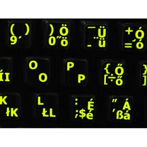 Hungarian glowing keyboard stickers