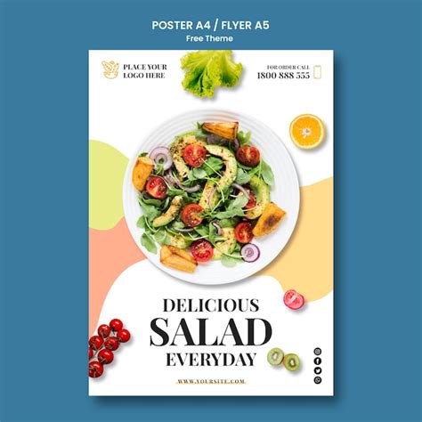 Healthy food poster template design | Free PSD File