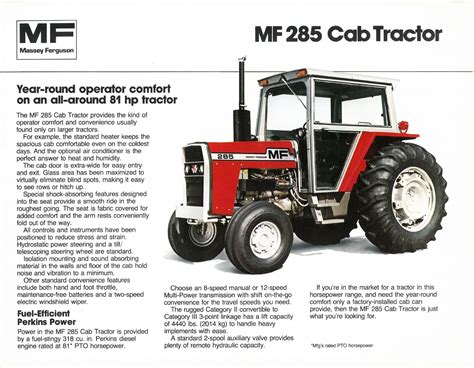 Massey Ferguson Tractor MF285 Brochure - MF 285