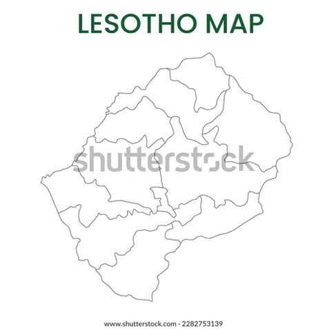 High Detailed Map Lesotho Outline Map Stock Vector (Royalty Free ...