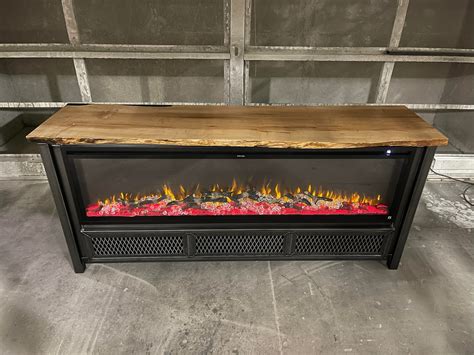 Modern Industrial Fireplace Console Media Console With - Etsy