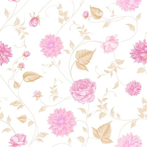 Fondo blanco con flores rosas | Vector Premium