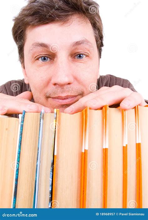 Funny man with books stock image. Image of adult, funny - 18968957