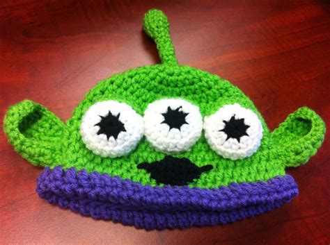 Custom Made Toy Story Alien hat Crochet Alien Hat by LuvKnotz