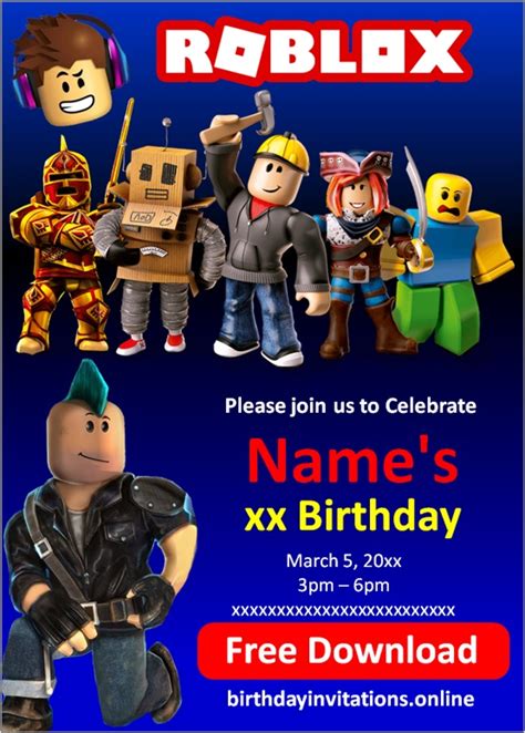 Roblox Birthday Invitation – Birthday Invitations