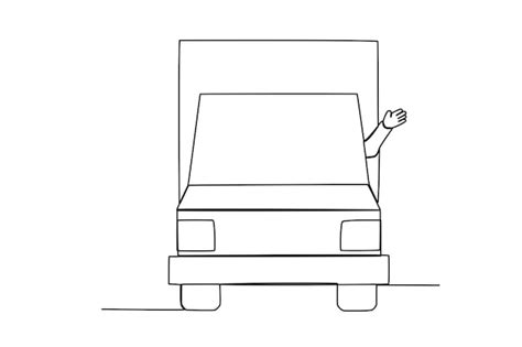 Premium Vector | A hand waving in the car dia do motorista oneline drawing