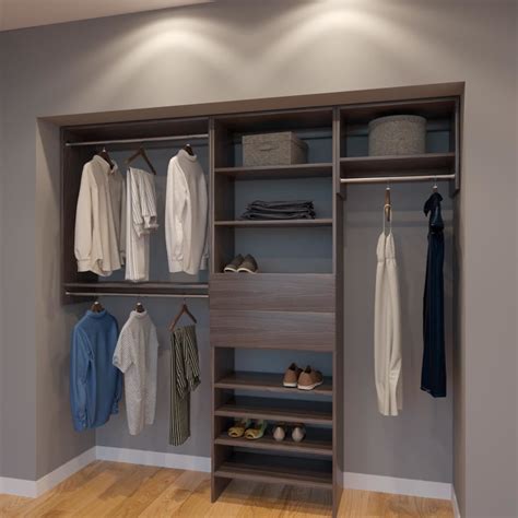 Modular Closets 7.5 FT Plywood Closet Organizer System - 90 inch - Style F