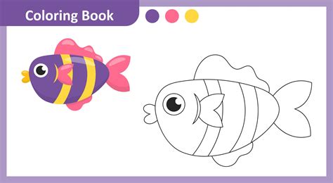 Coloring Book Fish 2545866 Vector Art at Vecteezy