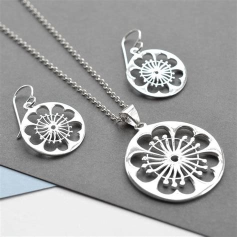 silver primrose jewellery set by martha jackson sterling silver | notonthehighstreet.com