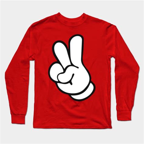 Mickey Mouse Hands Peace Sign - Mickey Mouse - Long Sleeve T-Shirt ...