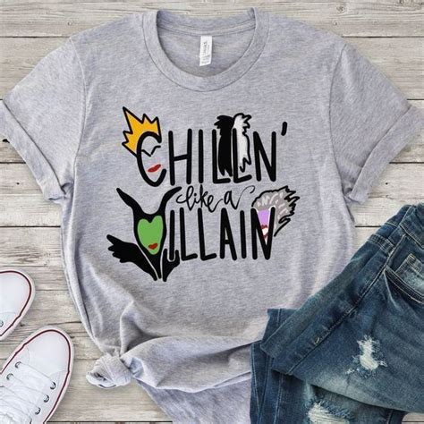 Chillin Like A Villain Tshirt ZNF08 | 1000 | Disney shirts, Disney trip shirts, Disney world shirts