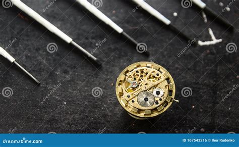 Mechanical Watch Repair, Watchmaker`s Workshop Stock Photo - Image of ...